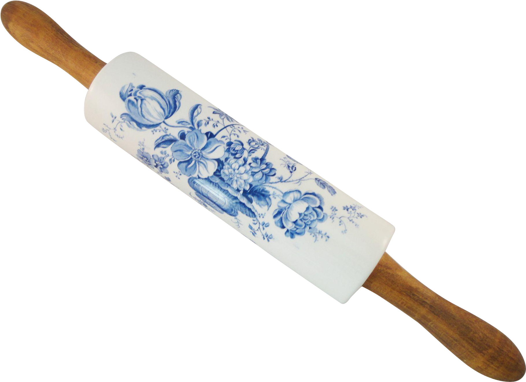 Vintage Blue And White Floral Transferware Ceramic - Ice Cream (1819x1819), Png Download