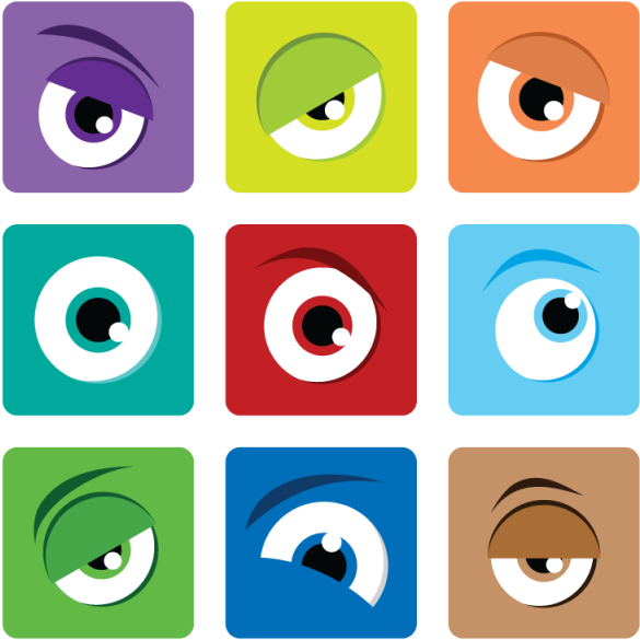 Cartoon Eye Set, Cartoon, Eye, One Png And Vector - Ojos Adorables Animados (640x640), Png Download