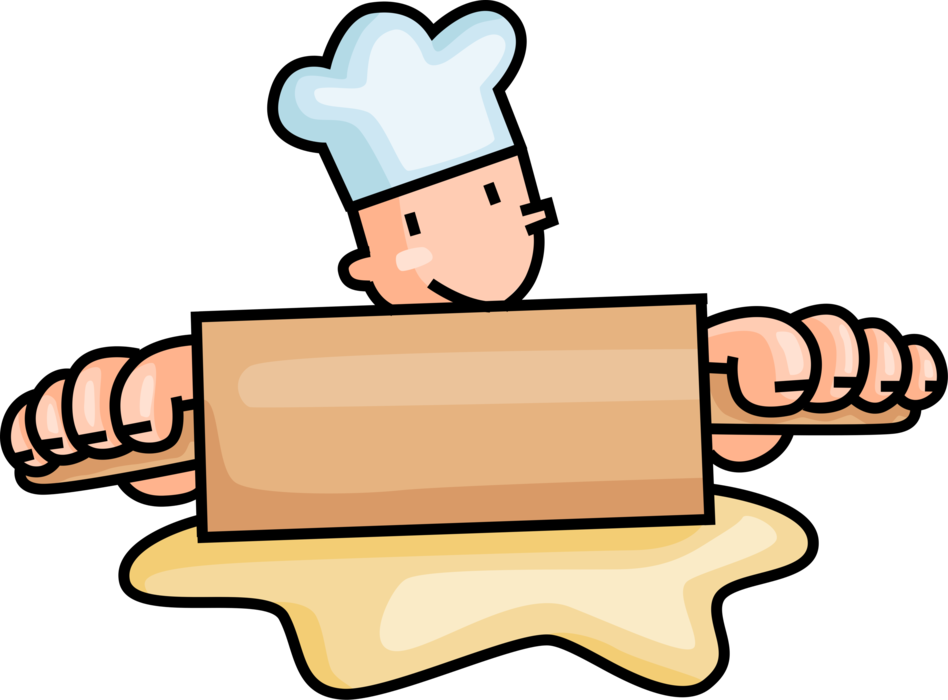 Baker Clipart Rolling Pin - Cartoon Baker (948x700), Png Download