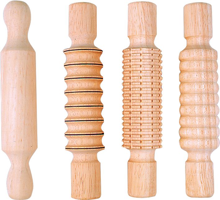 4 Designer Rolling Pins - Rolling Pin For Playdough (732x655), Png Download