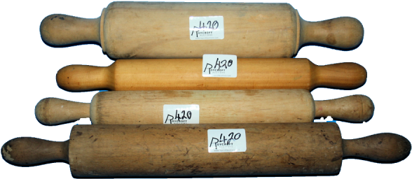 4 Wooden Rolling Pins - Rolling Pin (600x286), Png Download