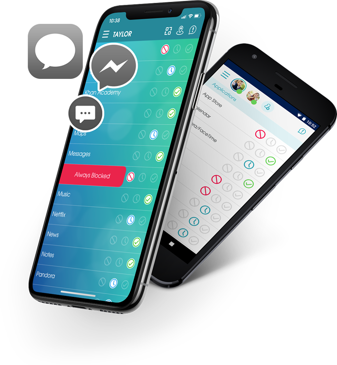 Block Texting On Ios & Android - Child (693x750), Png Download