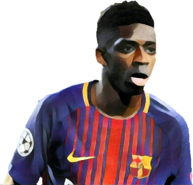 Dembele Osmanedembele Barca Barcelona Soccer Png Stiker - Football (668x608), Png Download