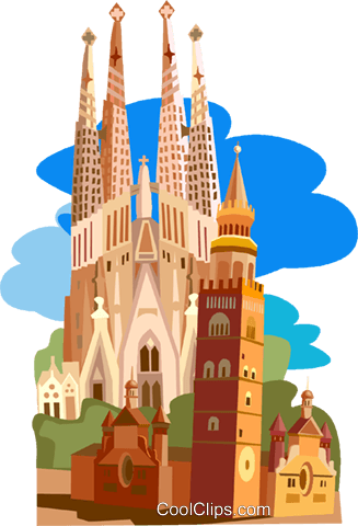 Barcelona Spain Clip Art (327x480), Png Download