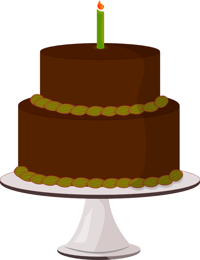 Chocolate Cake Slice Clipart - Birthday Cake On Table Png (692x900), Png Download