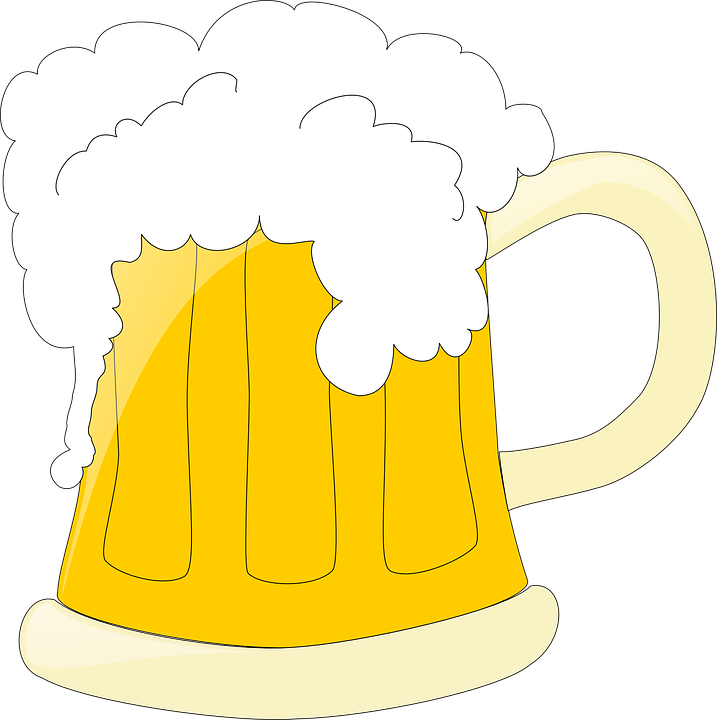 Mug Clipart Beer Stein - Beer Clipart Black Background (594x596), Png Download