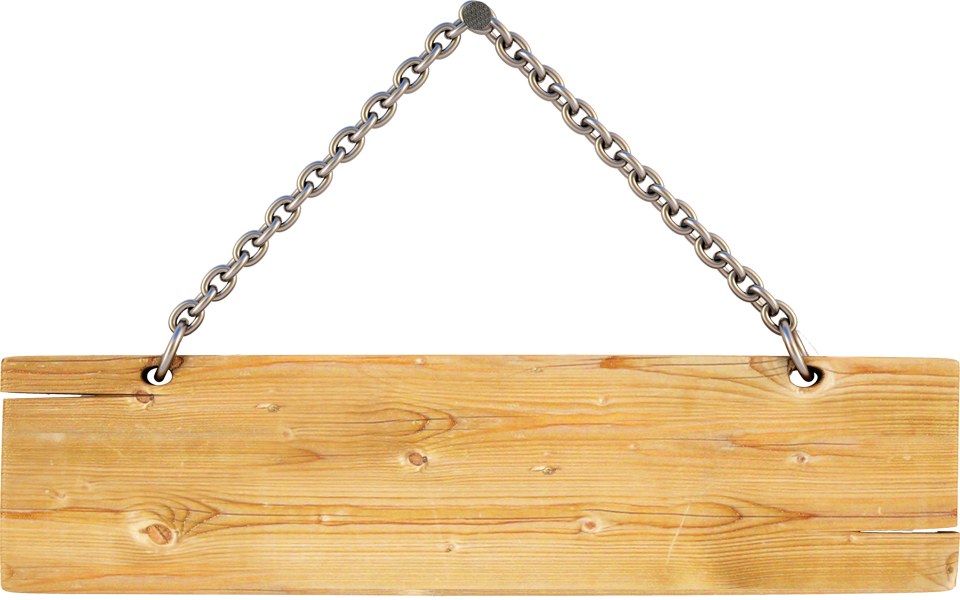 Wooden Sign - Wood And Chain Png (960x600), Png Download