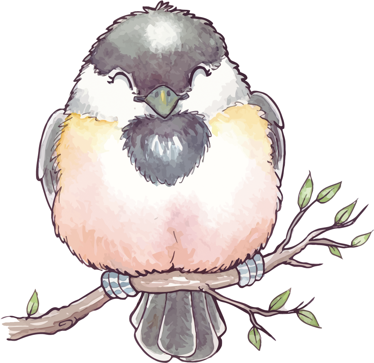 Bird Watercolor Painting - Watercolor Birds Png (1500x1466), Png Download