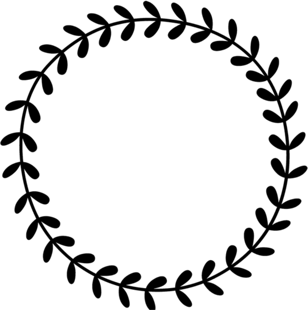 Border Frame Leaves Vines Wreath Circle Round Border - Monogram Border (1024x1024), Png Download