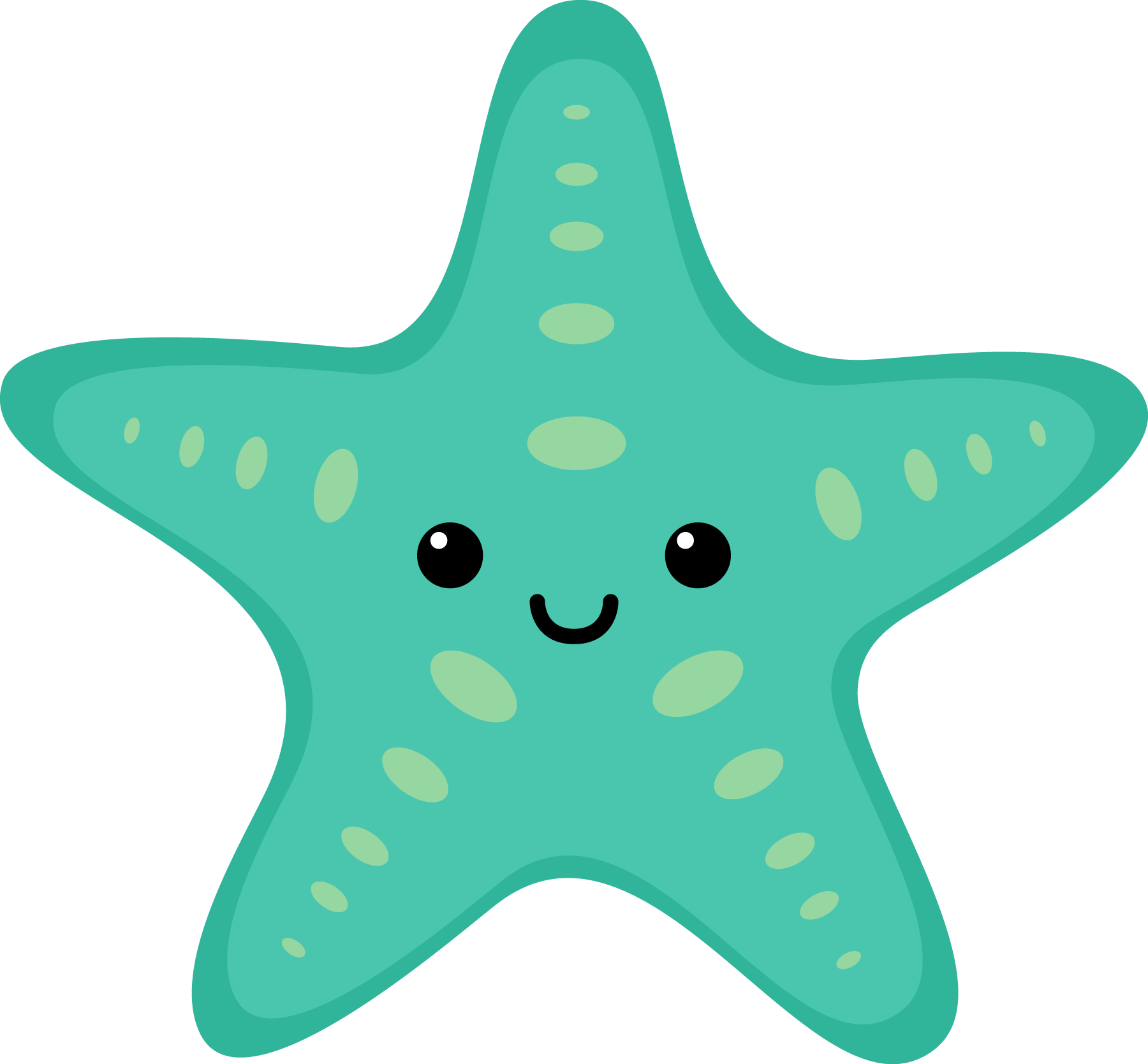 Png Sea Life Transparent Sea Life - Cute Clipart Sea Animals (1800x1668), Png Download