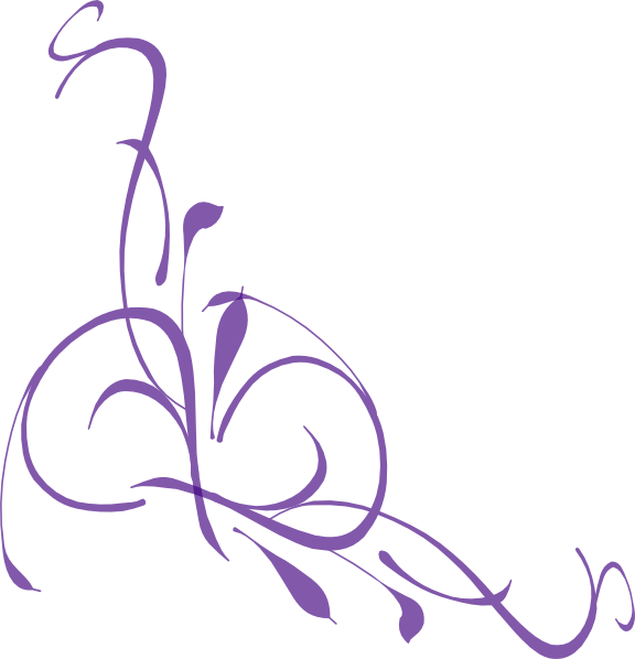 Purple Rose Clipart Purple Line - Purple Flower Clip Art Border (576x598), Png Download