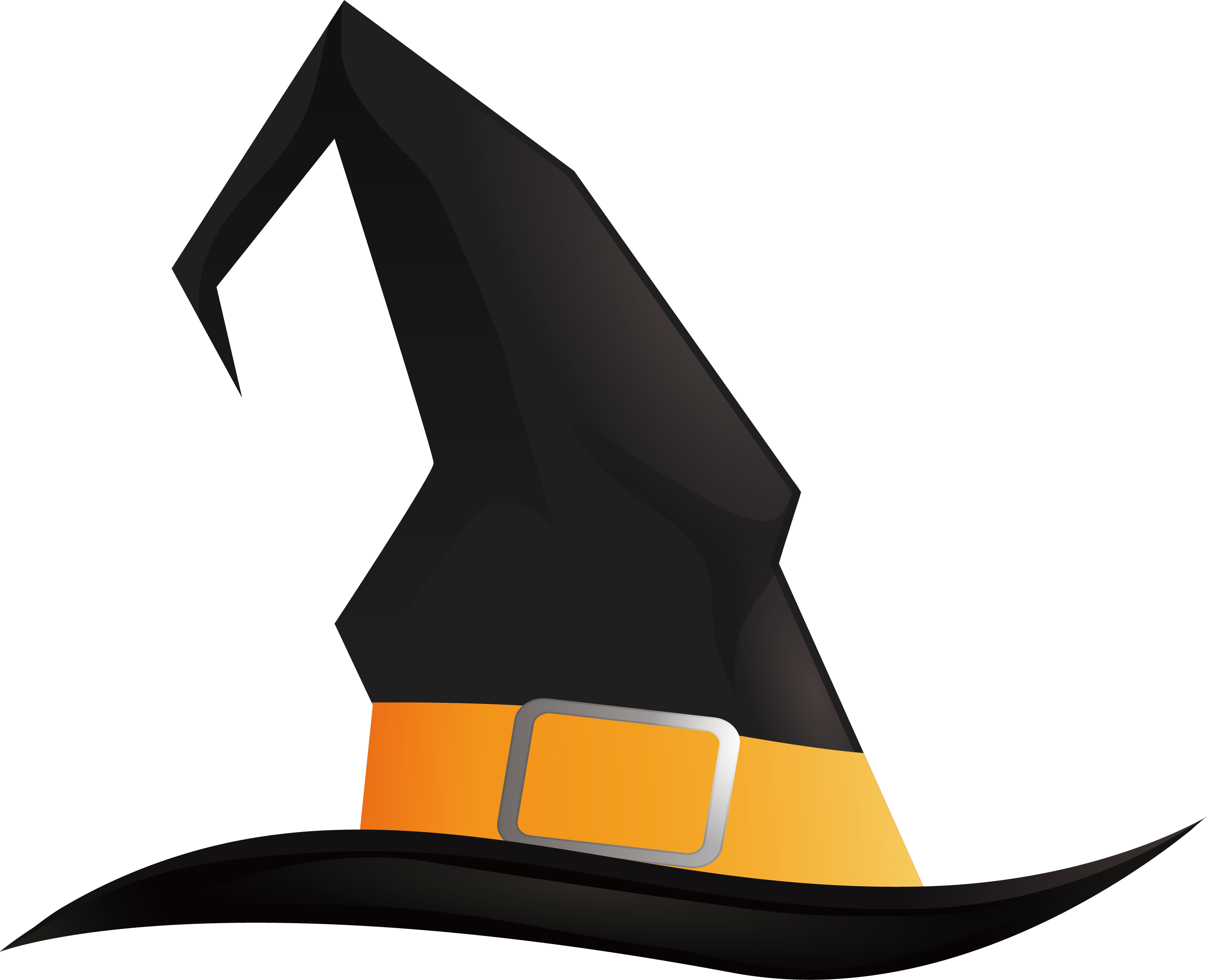 Pointed Black Wizard Transprent - Sombrero De Halloween (3166x2570), Png Download