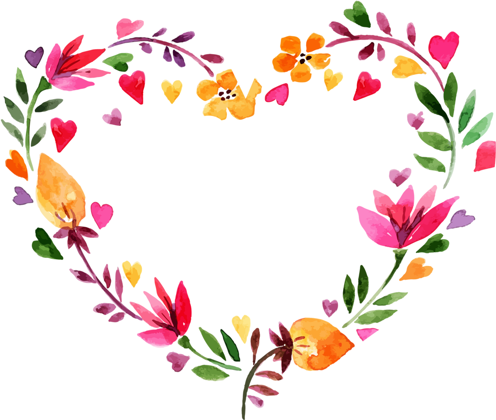 Wedding Invitation Painting Royalty - Flower Heart Png Free (984x984), Png Download