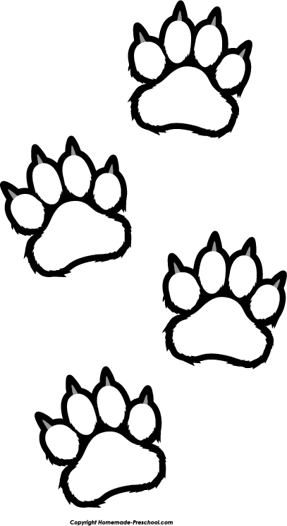 Fun And Free Clipart - Printable Tiger Paw Prints (407x746), Png Download