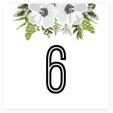 Botanical Table Number Set - Gardenia (378x379), Png Download
