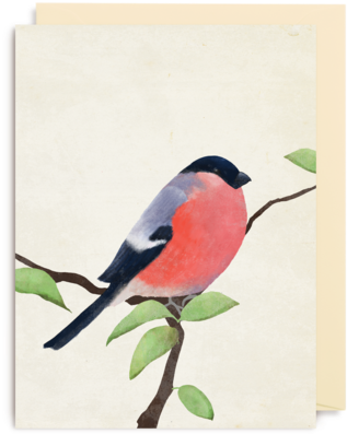 Bullfinch Mini Card - Carrie May - Bullfinch Mini Greeting Card By Lagom (560x600), Png Download