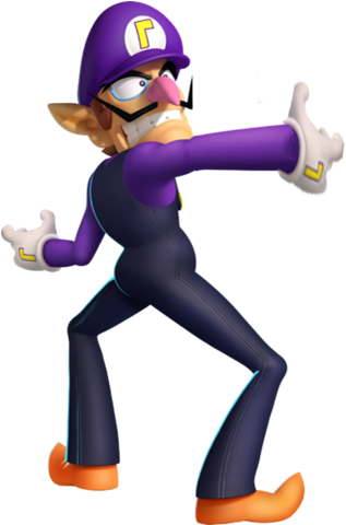 Mkxl Waluigi - Waluigi Holding A Gun (348x481), Png Download