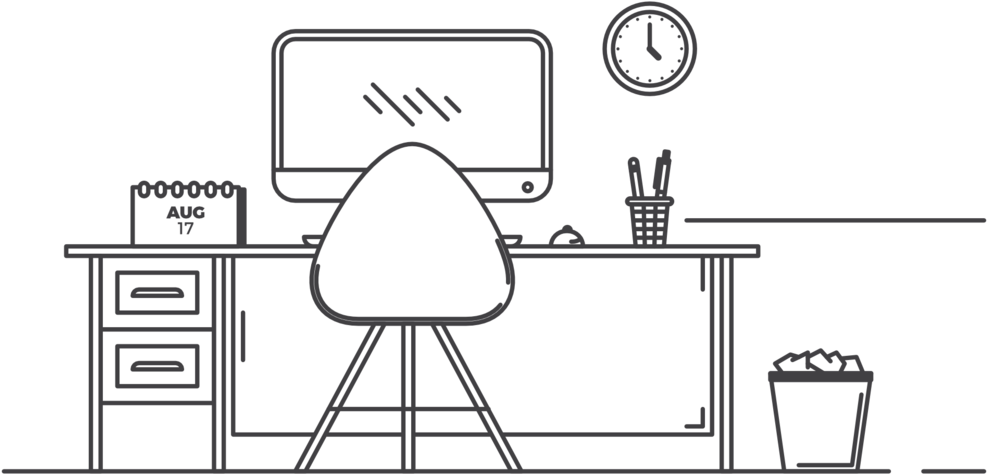 Dedicated Desk - Cartoon (1000x563), Png Download