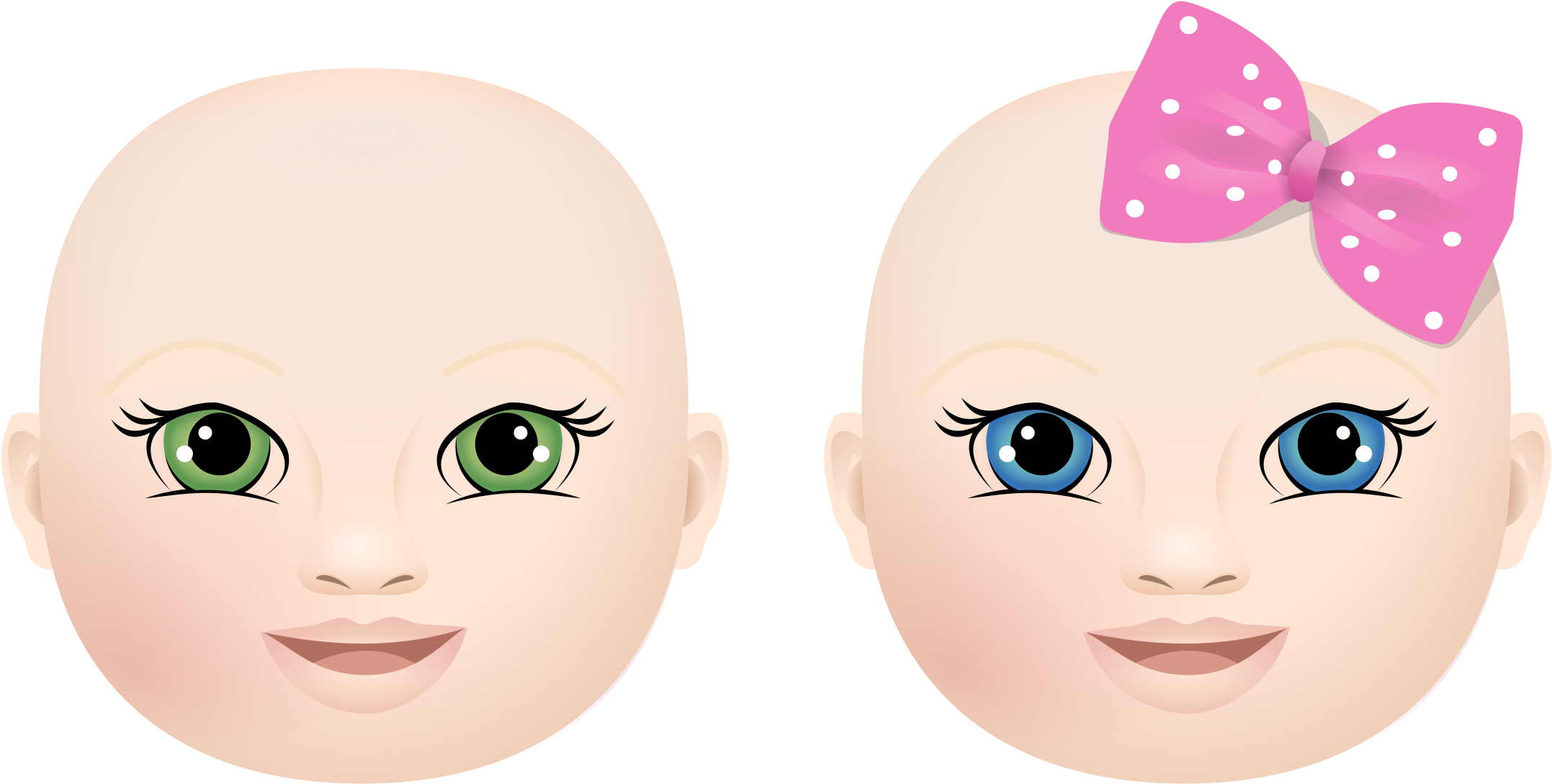 Clipart Library Library Baby Face Clipart - Clip Art (2400x1212), Png Download