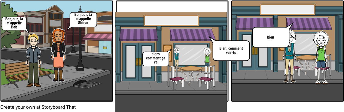 People Talking In French - Cartoon (1164x385), Png Download