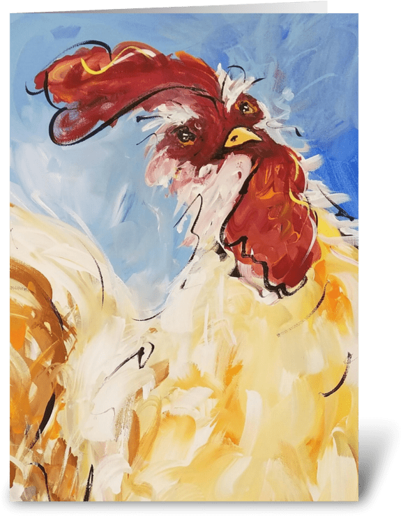 Coop Caper Greeting Card - Rooster (700x792), Png Download