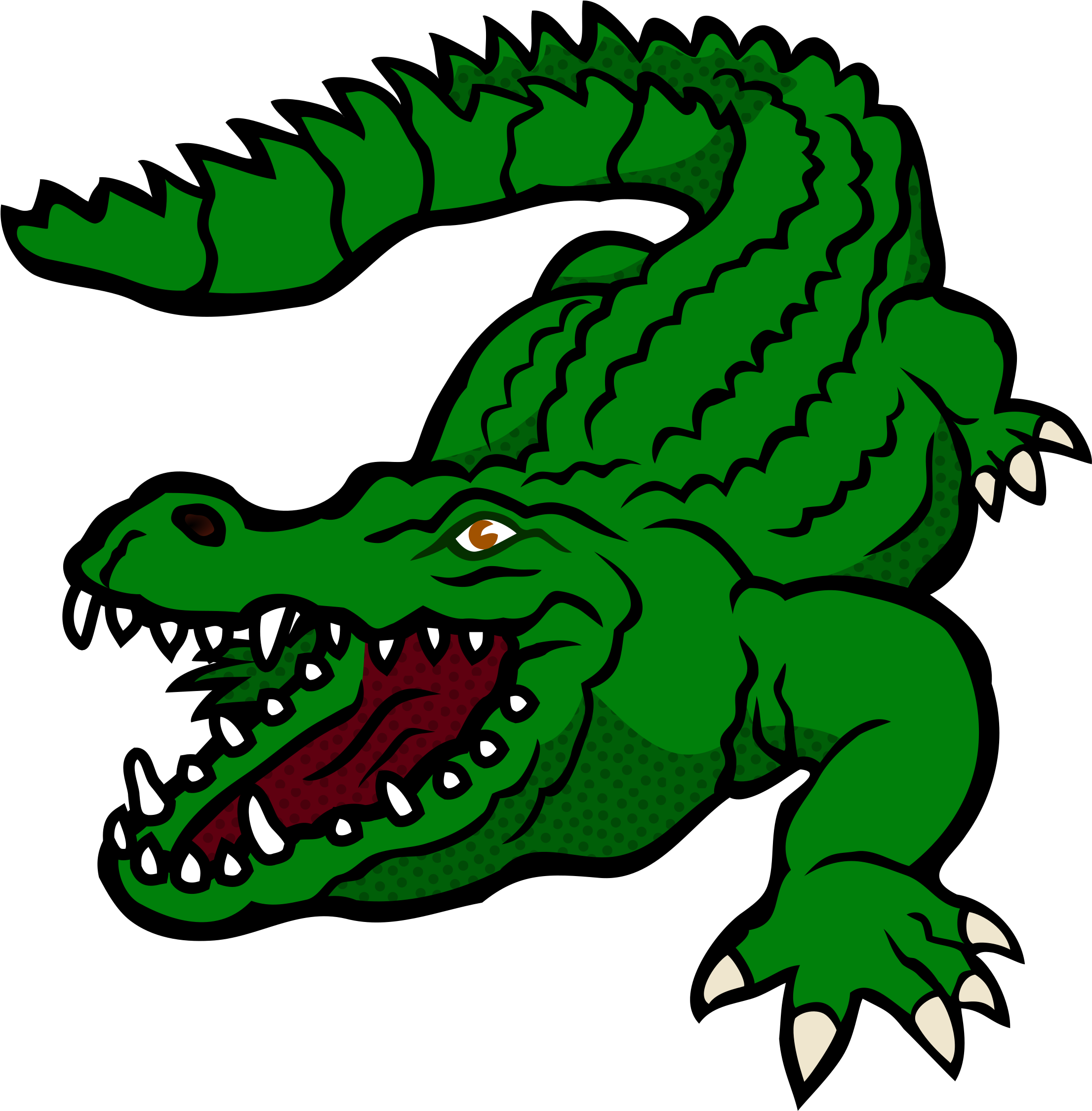 Drawing Footprints Alligator Banner Library Library - Clip Art Of Crocodile (2210x2250), Png Download