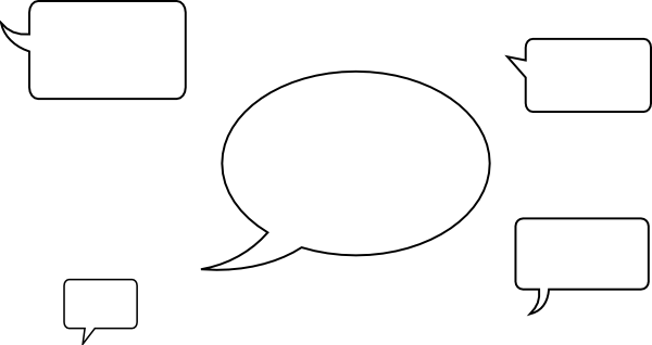 Oval Speech Clip Art At Clker Com - Line Art (600x318), Png Download