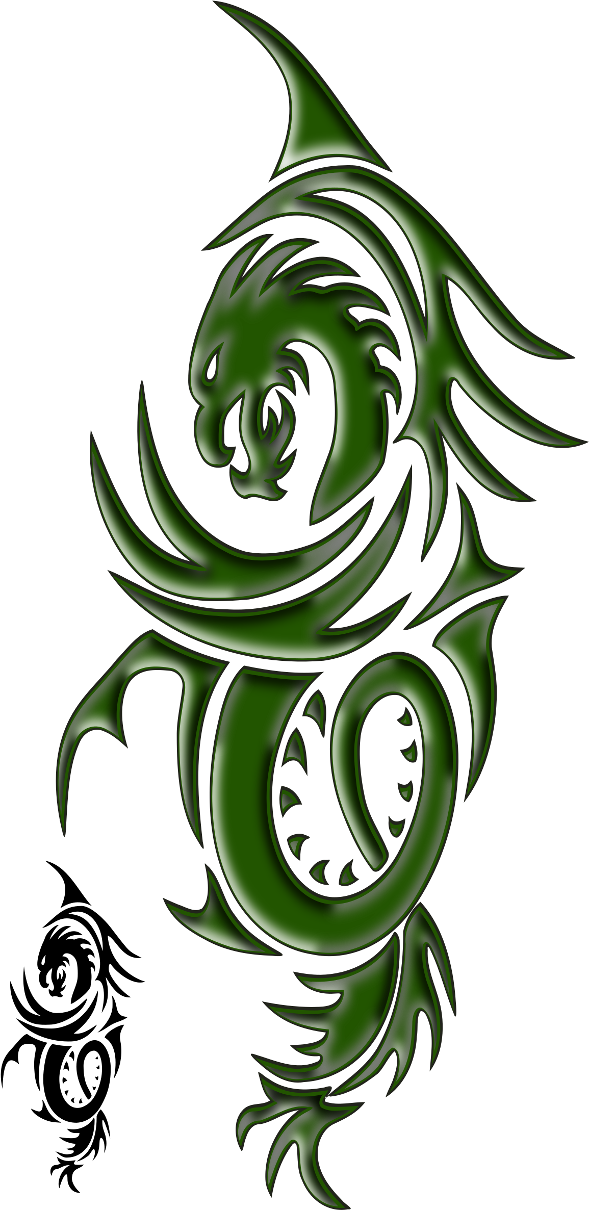 Dragon Tattoos Png - Green Dragon Tattoo Png (1337x2400), Png Download