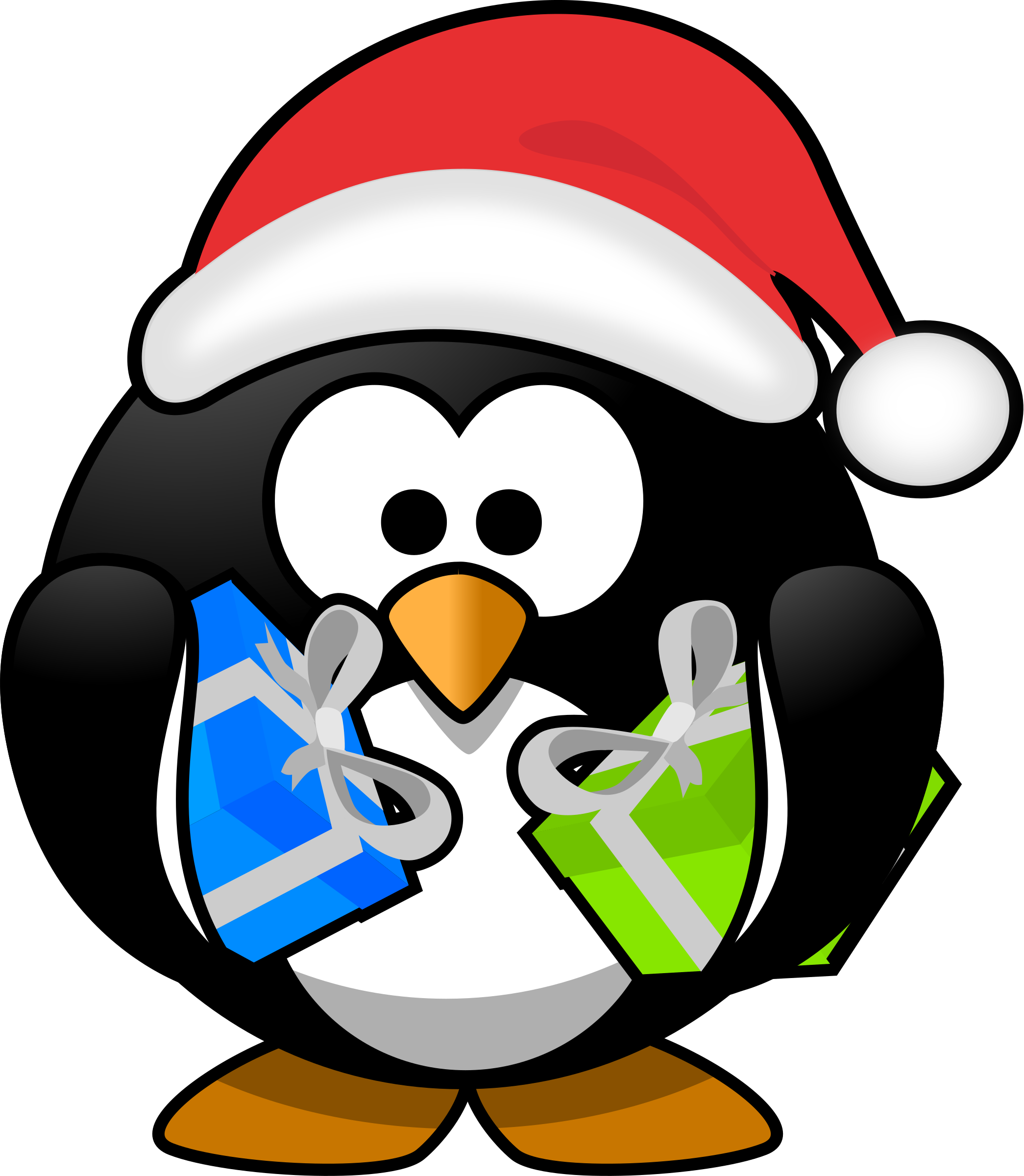 Santa Penguin Png Transparent Library - Santa Penguin (2090x2400), Png Download