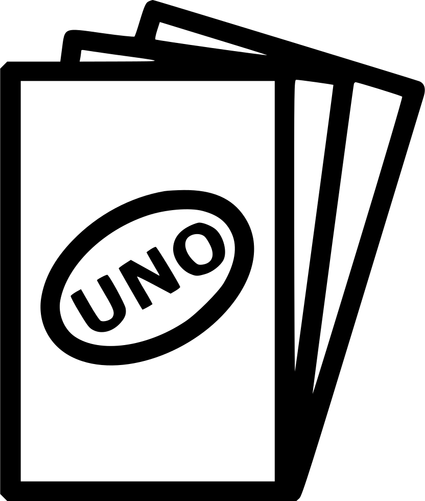 Clip Black And White Library Sports Uno Fun Entertainment - Uno Cards Black And White (832x980), Png Download