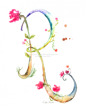 Watercolour Monogram Letter S (380x380), Png Download