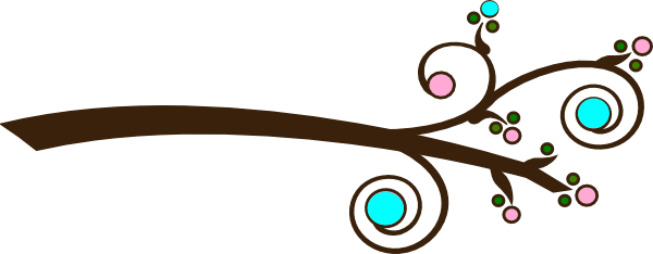 Pink And Aqua Tree Branch Clip Art At Clker - Owl And Baby Clipart (600x234), Png Download