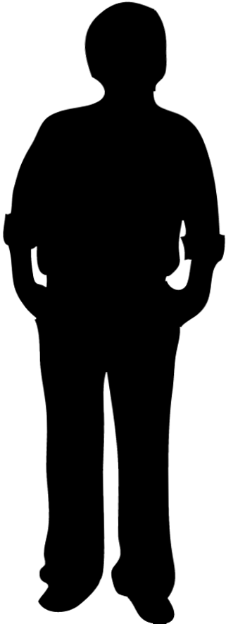 People - Transparent Silhouette Person Clipart (321x886), Png Download