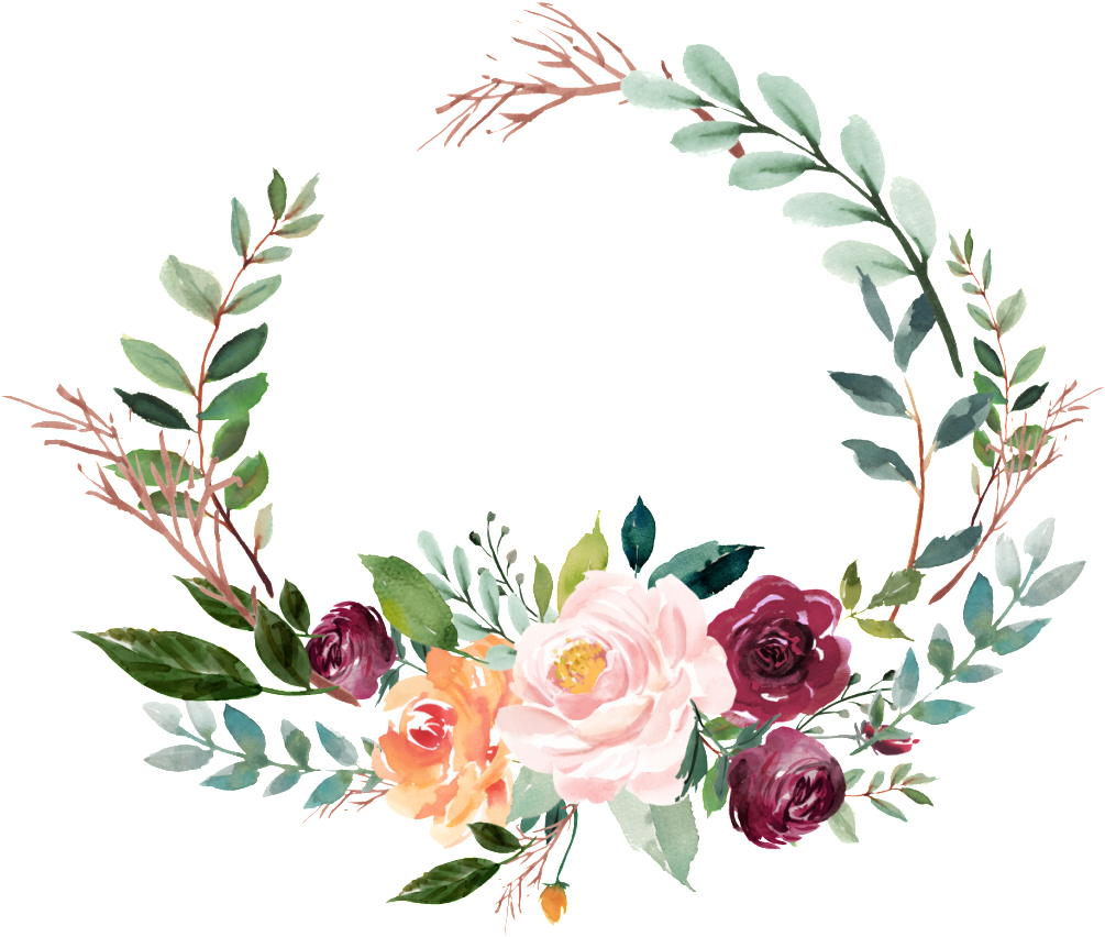 This Graphics Is Watercolor Garland Vector About - Watercolor Wreath Green Png (1024x868), Png Download