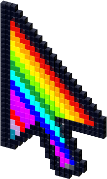 Rainbow Mouse Pointer Png (330x418), Png Download