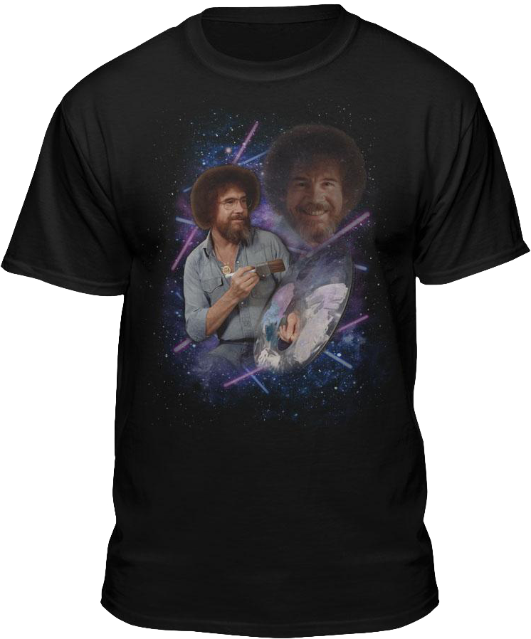80s Laser Photo Bob Ross T-shirt - Bob Ross Shirts (746x898), Png Download
