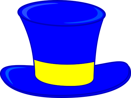 Top Hat Magic Show Costume Performance Wiz - Blue Top Hat Clipart (454x340), Png Download