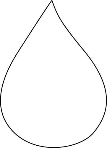 Black And White Raindrop Clip Art - White Water Drop Png (362x500), Png Download