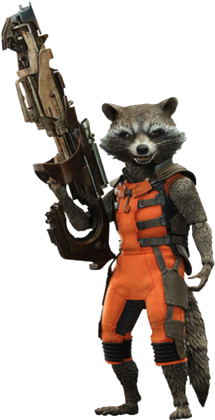 Raccoon Transparent - Hot Toys Guardians Of The Galaxy Rocket Sixth Scale (600x600), Png Download