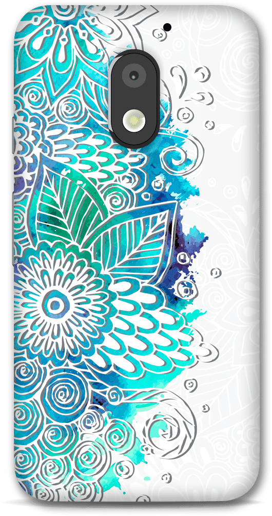 Blue Watercolor Flowers White Background - Pattern Simple Background Png (600x1050), Png Download