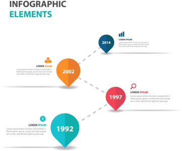 Abstract Colorful Pin Business Infographics Elements Infographic Full Size Png Download Seekpng