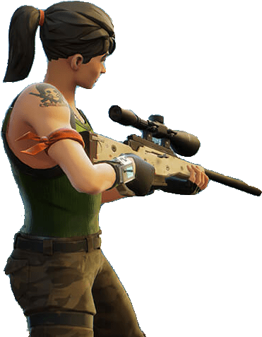 Fortnite Battle Royale Girl Character - Fortnite Skin With Gun Png (480x480), Png Download