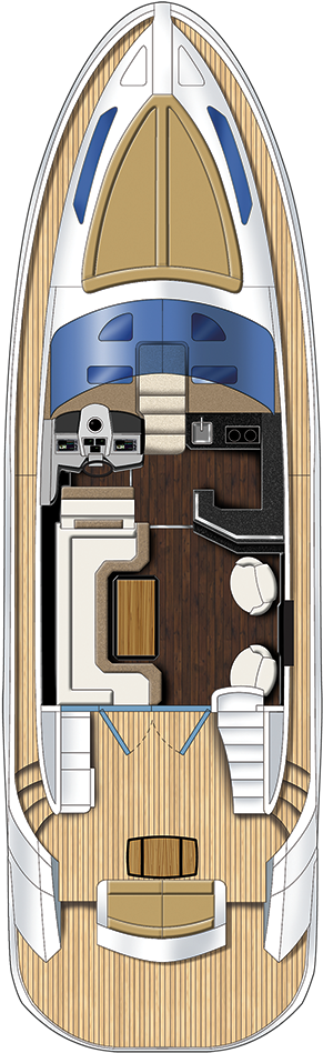 500sb Salon Exterior Floorplan - Marquis Yacht 65 Floorplan (667x1000), Png Download