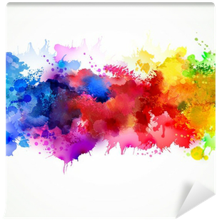 Bright Watercolor Stains Self-adhesive Wall Mural • - Multicolor Watercolor Splash Background (400x400), Png Download