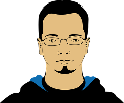 Man Person Avatar Face Head Portrait Glass - Person Man (412x340), Png Download