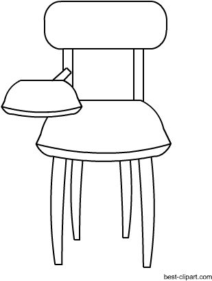 Black And White School Chair Clip Art - School (450x450), Png Download