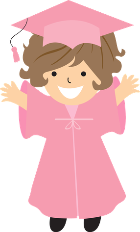 Graduation Clipart Pink (286x473), Png Download