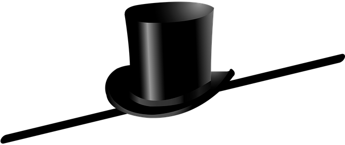 Top Hat Cane Dance Celebrate Hat Black Mal - Top Hat And Cane Clipart (680x340), Png Download