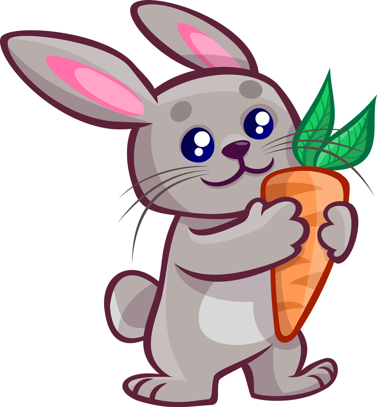 Rabbit Clipart Clipart Free Library - Cute Rabbit Clip Art (1200x1296), Png Download