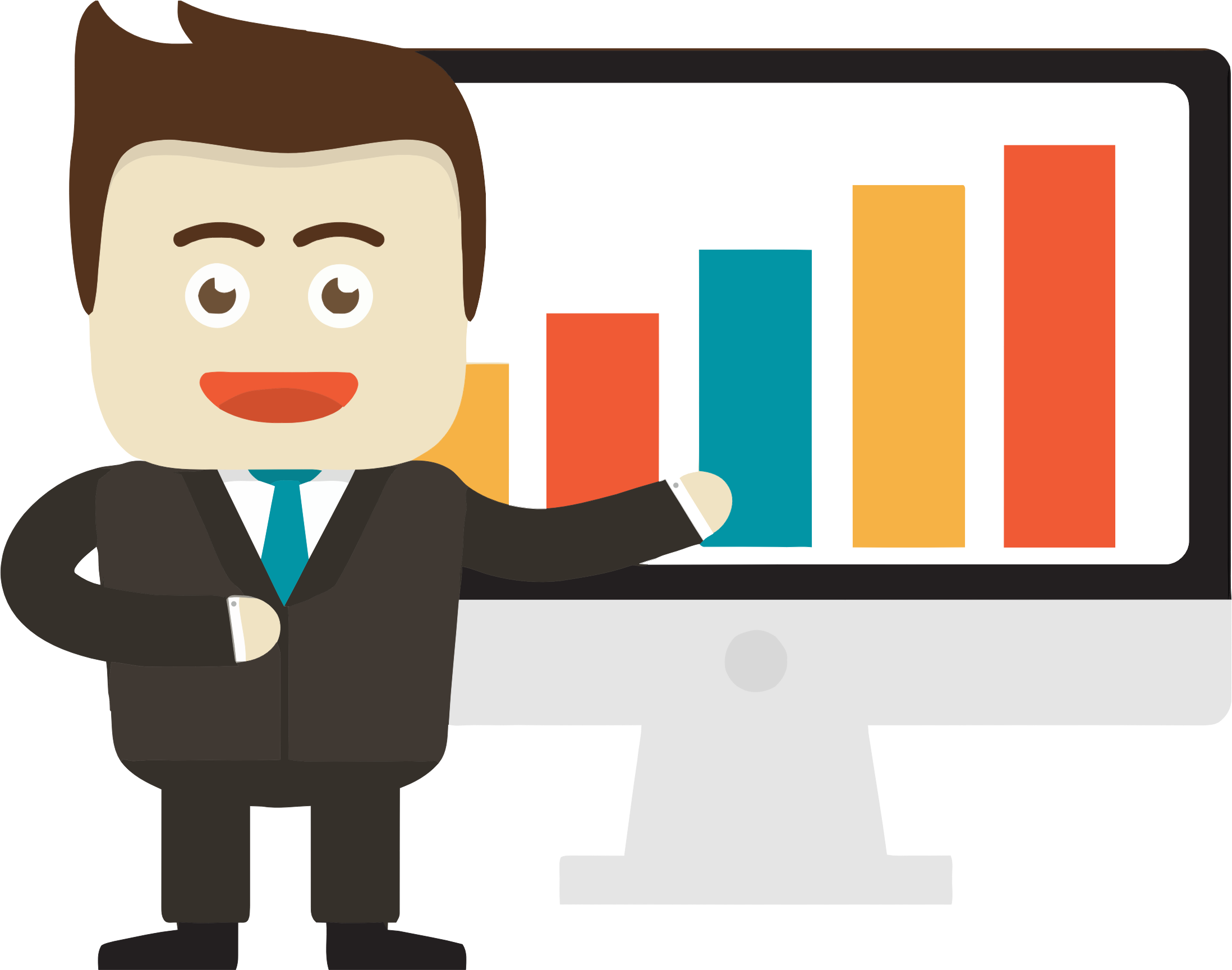Graph Image Png Svg Freeuse - Clip Art Business Man (2196x1729), Png Download